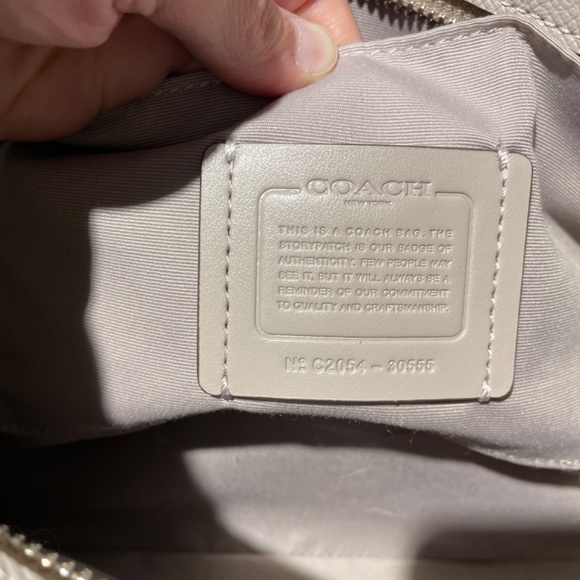 -SOLD- Coach Leather Satchel, Taupe/Grey Birch - Picture 3 of 8